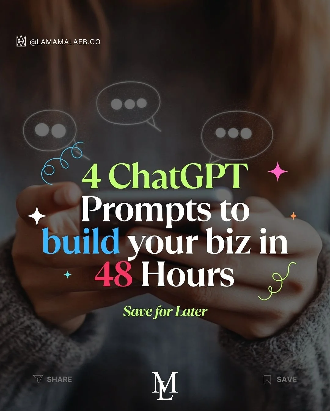 SAVE THIS ONE 👇 

Whether you&rsquo;re starting a biz or launching a new product in your business, this is for you!

Speak these🗣️ prompts with your ChatGPT 🤖

Comment👉 &lsquo;AI&rsquo; to get access to my exclusive AI Growth Community