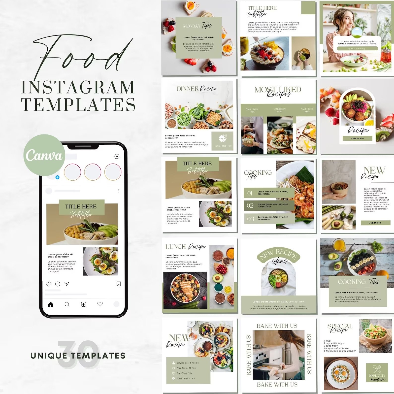 FOOD INSTAGRAM POST TEMPLATES
