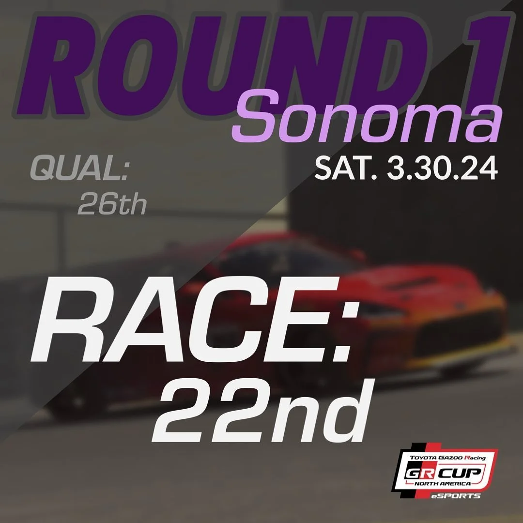 TGRNA GR Cup eSports Round 1✅

A close, hard fought battle to the very end. Sharing the track with the top 40 Simracers from North America, as well as real life drivers with winning pedigree was an absolute privilege. Really happy with the result, an