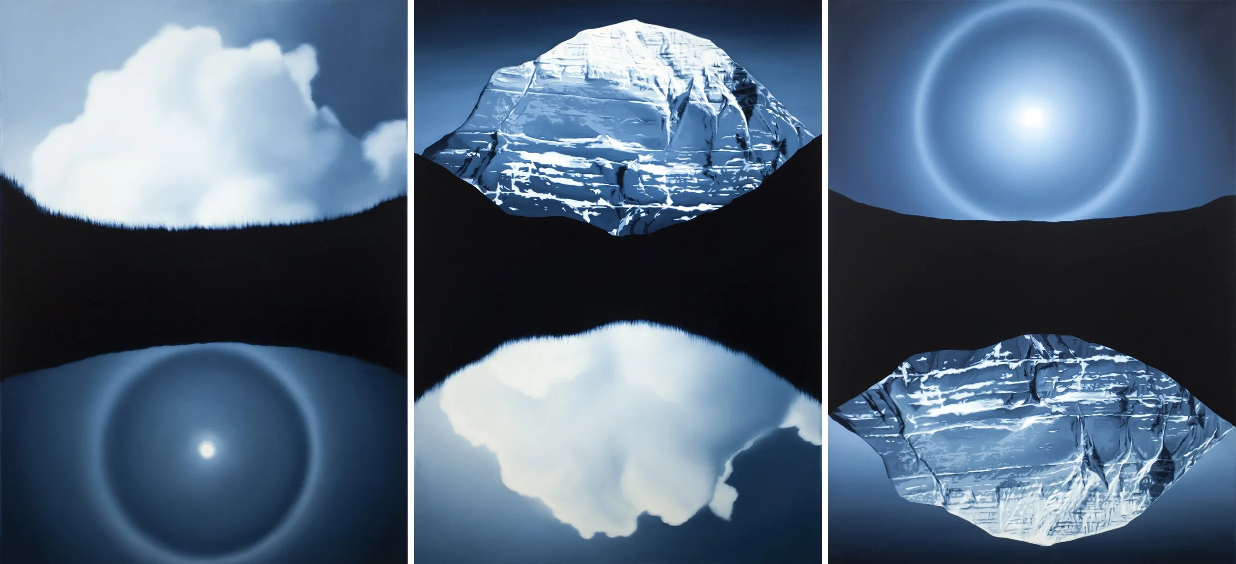 Field Delay. Oil on linen Triptych 92x200cm