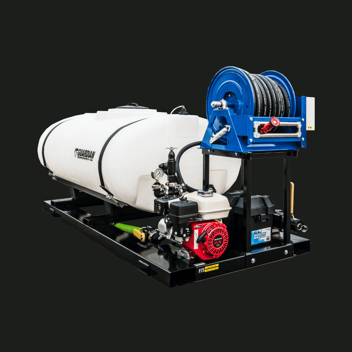 Wide selection of sprayer parts including hoses, valves, fittings, nozzles, Honda engines, and boom components.