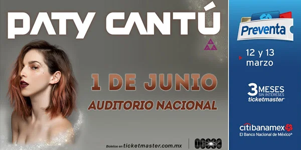 Hoy inicia la preventa del show de Paty Cantú en el Auditorio Nacional el 1 de junio