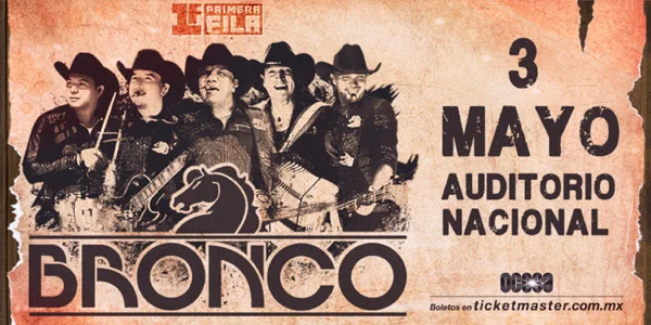 Bronco regresa con rotundo éxito al Auditorio Nacional el 3 de mayo, los boletos ya están a la venta