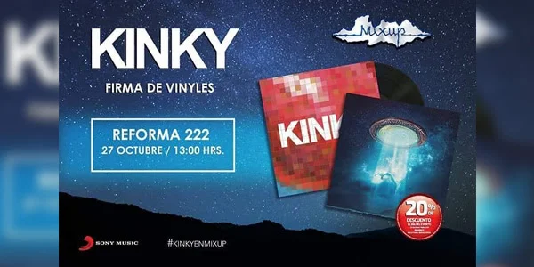 El próximo 27 de octubre, Kinky firmará los formatos en vinilo de su disco debut y de su más reciente producción, Nada Vale Más Que Tú, en la CDMX