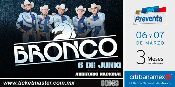Este miércoles arranca la pre venta de boletos para el concierto de Bronco en el Auditorio Nacional