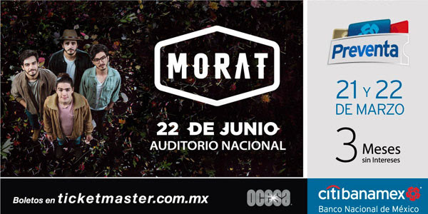 Con gran éxito inició la venta de boletos para el concierto de Morat en el Auditorio Nacional