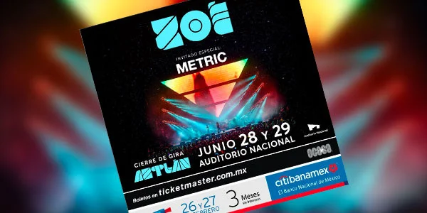 Zoé se alista para su décima y onceava presentación en el Auditorio Nacional, el 28 y 29 de junio