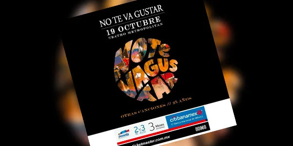 No Te Va Gustar traerá Otras Canciones al Teatro Metropólitan el 19 de octubre