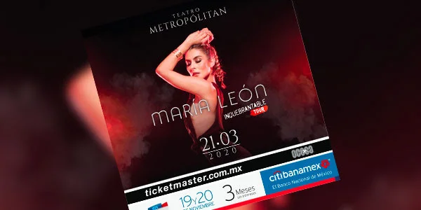  María León llegará Inquebrantable al Teatro Metropólitan el 21 de marzo de 2020