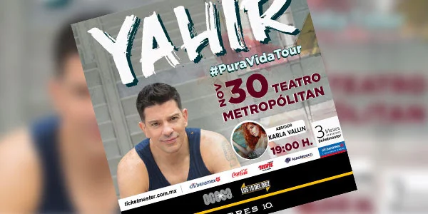 Yahir llegará al Teatro Metropólitan este sábado con invitados de lujo como Reyli Barba