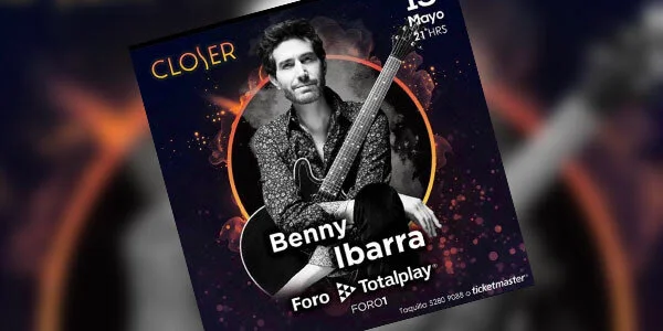 Benny Ibarra regresará al Foro Totalplay en CDMX el 13 de mayo