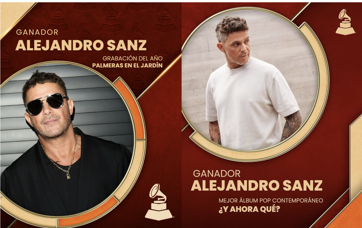 ALEJANDRO SANZ TRIUNFA CON DOS NUEVOS LATIN GRAMMY