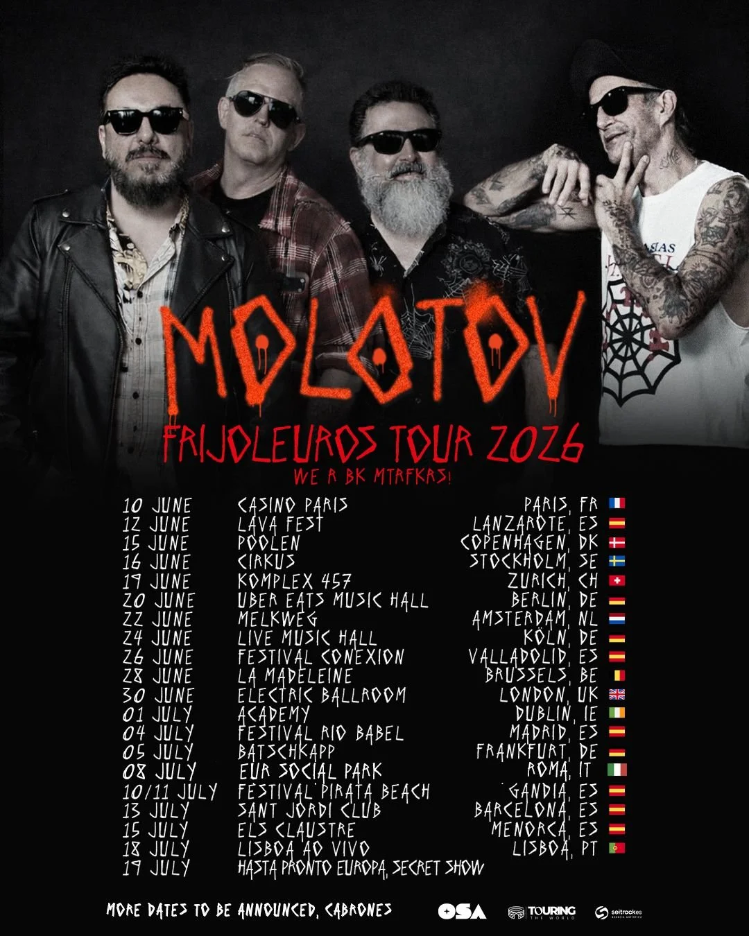 MOLOTOV ANUNCIA EL FRIJOLEUROS TOUR QUE ARRASARÁ ESPAÑA Y EUROPA