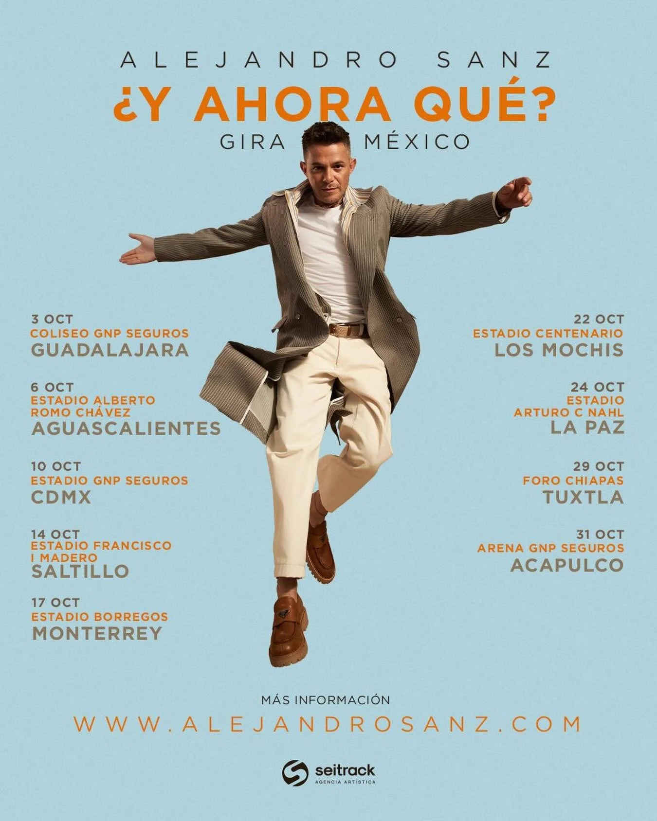 Comienza la venta general para disfrutar de la segunda vuelta de @alejandrosanz por M&eacute;xico con su gira &iquest;Y Ahora Qu&eacute;?

&iexcl;No te quedes sin tu entrada y vive uno de los tours m&aacute;s especiales del artista espa&ntilde;ol en 