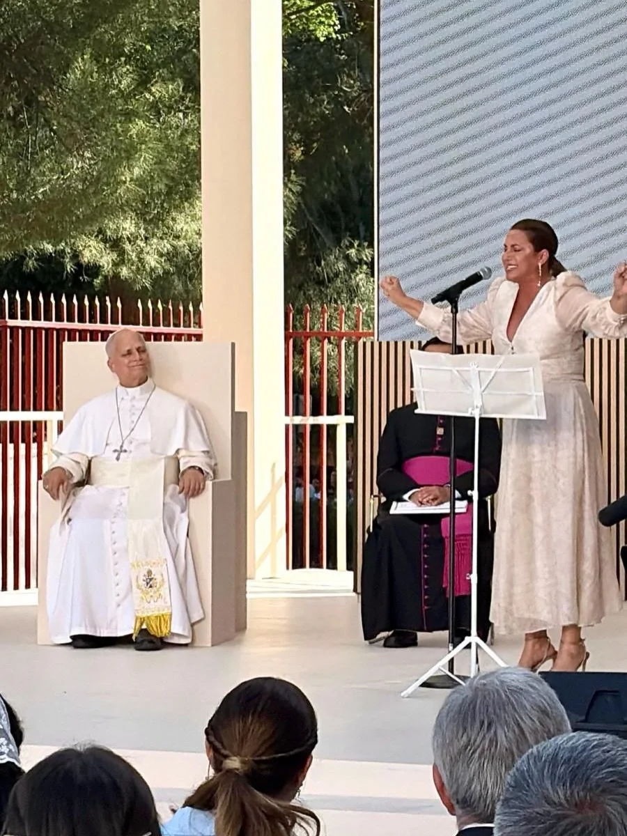 @npastorioficial interpreta &ldquo;Incomparable&rdquo; ante al Papa Le&oacute;n XIV en la Casa de Acogida de C&aacute;ritas CEDIA 24

Ni&ntilde;a Pastori se convierte en la primera artista espa&ntilde;ola que le canta a dos Papas 💫