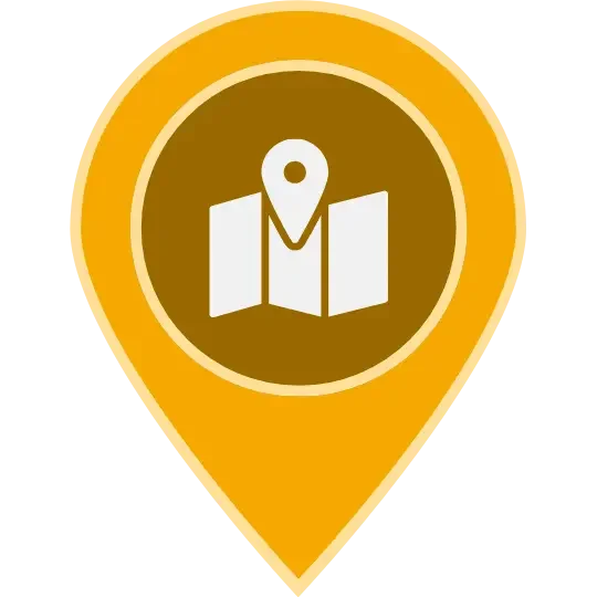 A geolocation tag icon with a map on it
