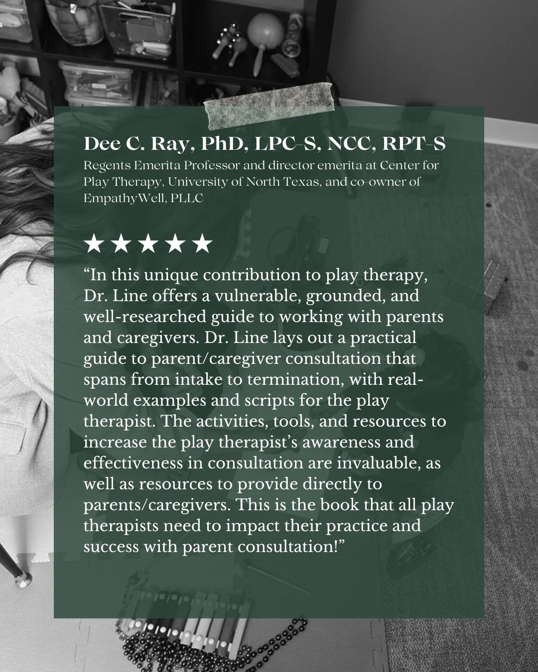 In just two days, my textbook will finally be available for pre-order! 👏

I wrote this book with the sole intention of helping play therapists develop their confidence in working with parents. As I crafted the chapters, read the research, wrote each