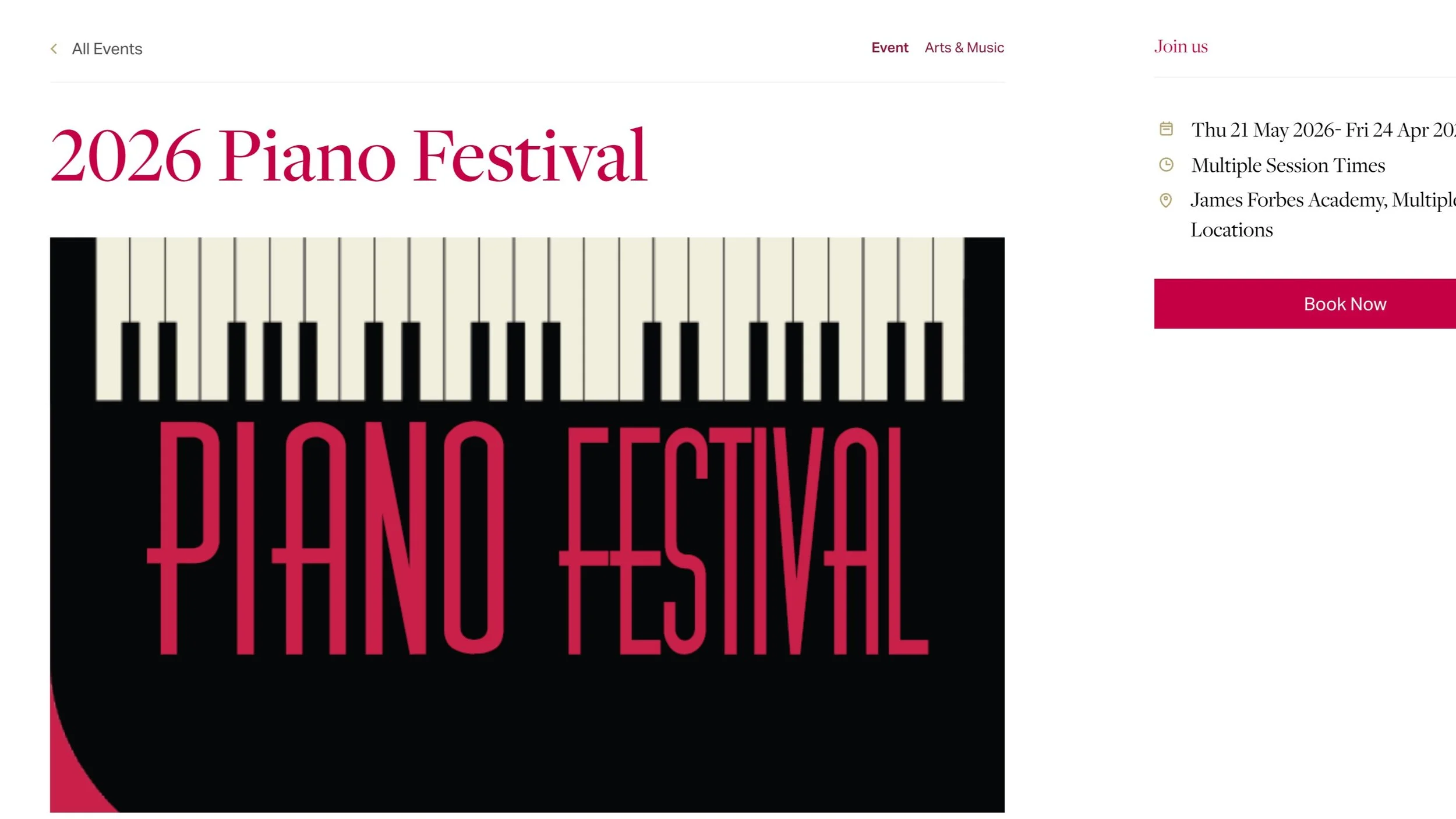 The 2026 Biannual Piano Festival is happening THIS WEEKEND at Scotch College! This is an extraordinary opportunity to see some exquisite performances. See you there!
https://www.scotch.vic.edu.au/event/2026-piano-festival/