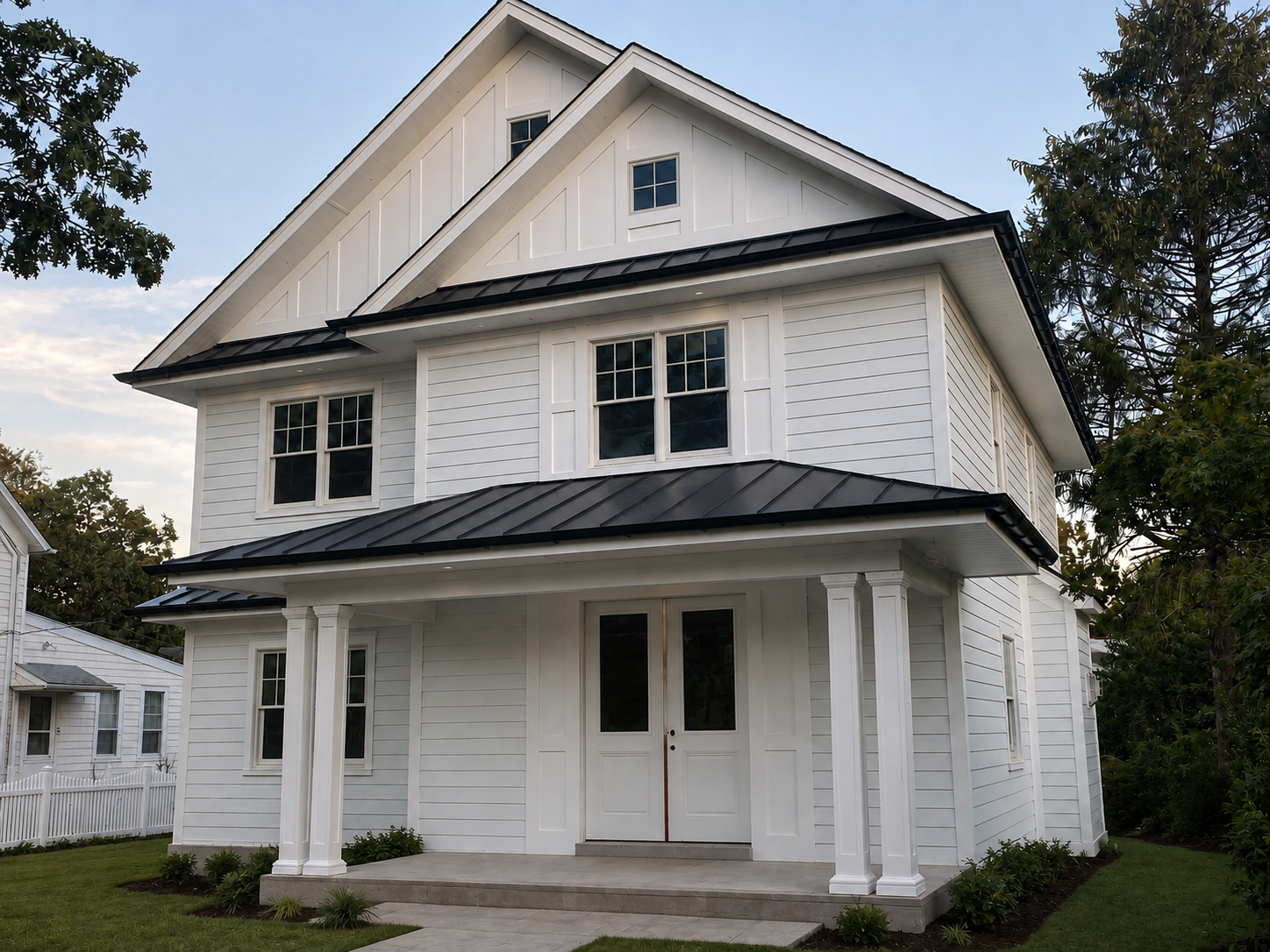 East Rockaway house exterior; digitally cleaned project photograph