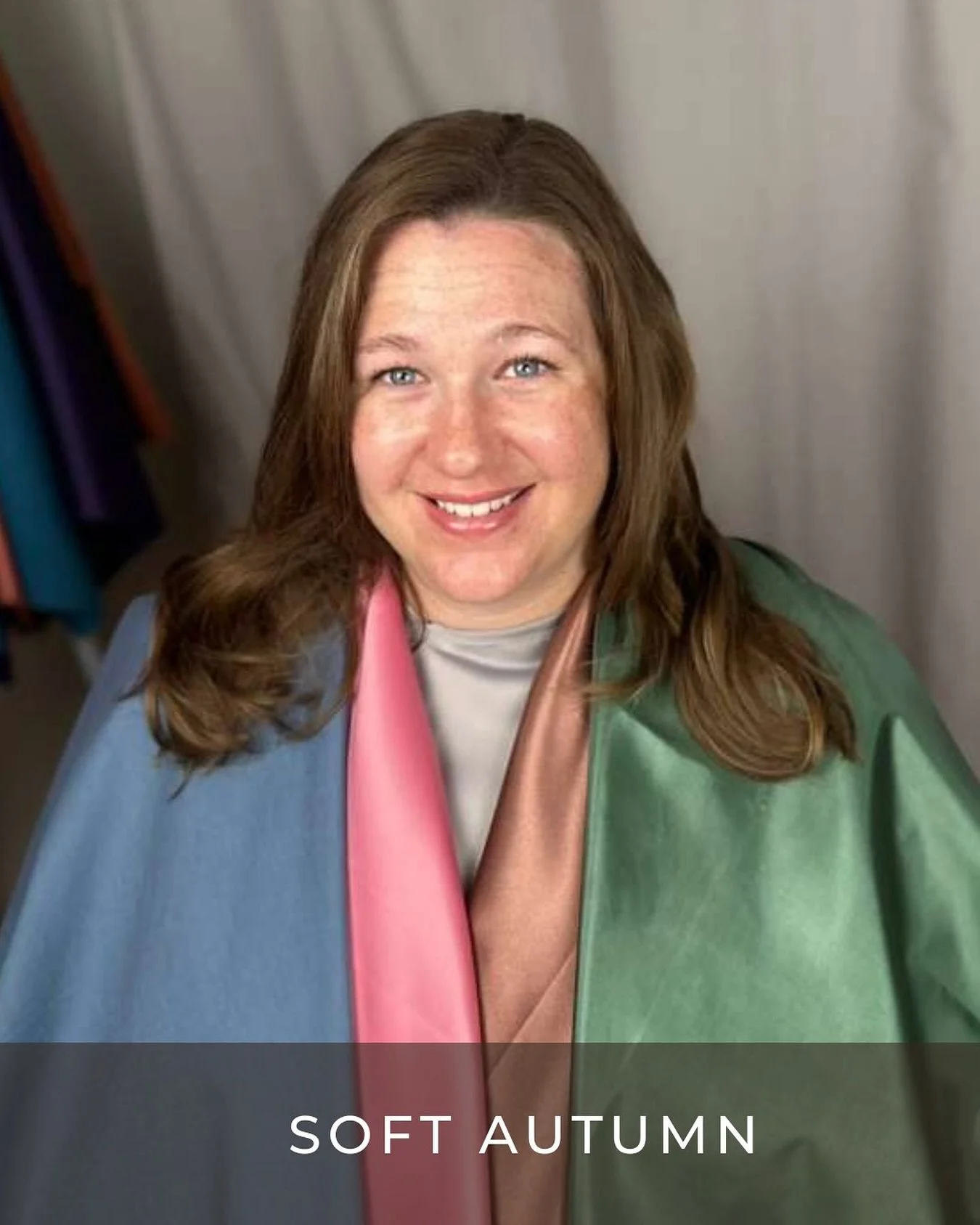 Look at these blue eyes sparkle! This Soft Autumn Beauty makes these colors look like they were made for her! (Which is always the goal of color analysis- that natural effortlessness!)

Is this your sign to find out which colors you make look effortl