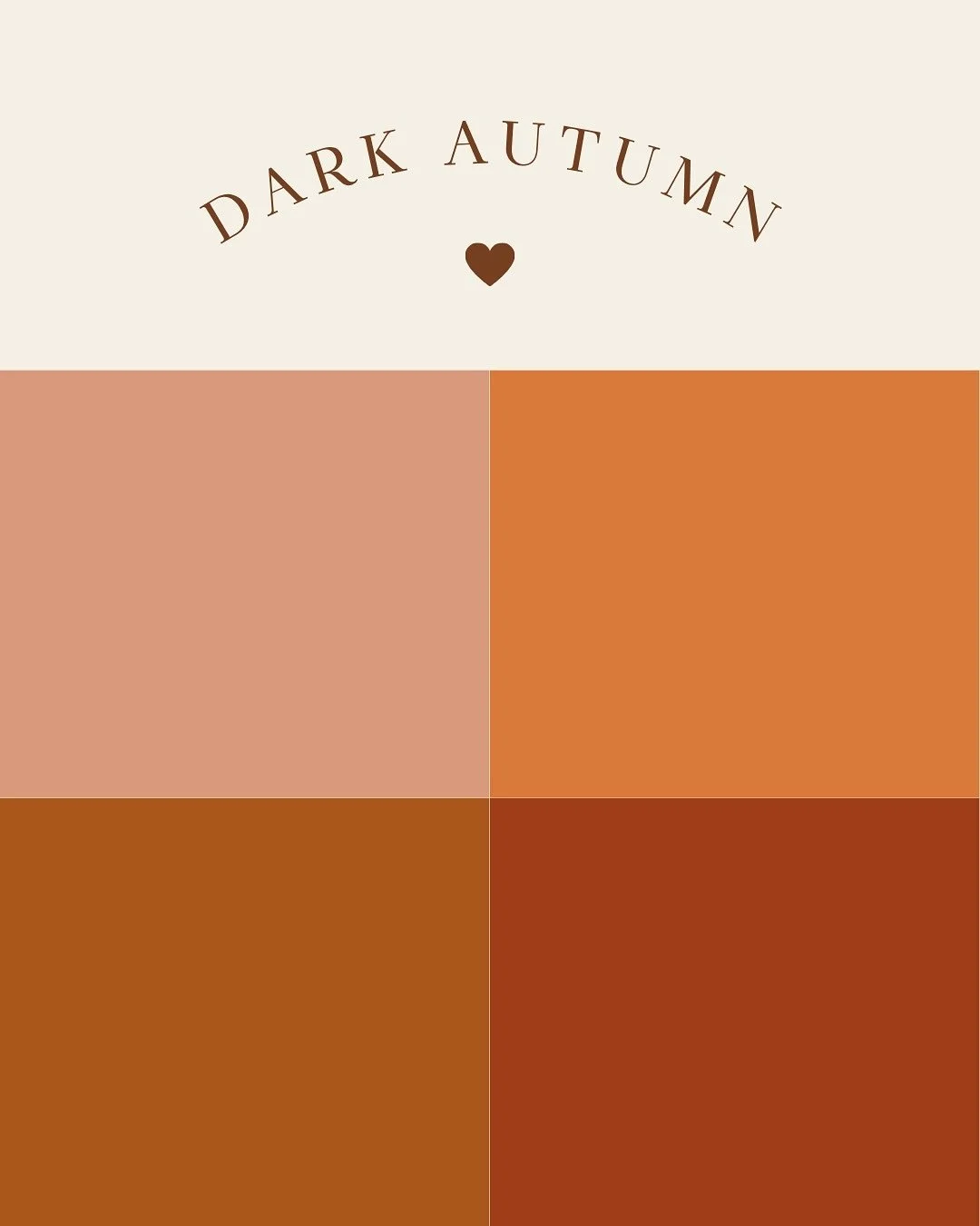 🧡O&bull;R&bull;A&bull;N&bull;G&bull;E🧡

Since it&rsquo;s pumpkin season, let&rsquo;s examine which seasons get orange!

Orange is a tricky color - high in chroma and warm in hue, it is the only color that not every season gets a version of.

The li