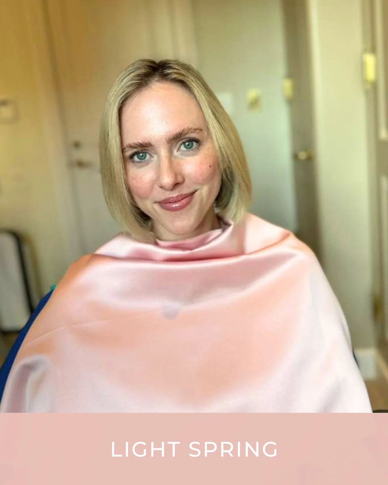 &ldquo;Gentle as the warm spring breeze, the Light Spring hues radiate gentle clarity and soft contrasts. Like the magical hues of a fairytale, its colors are clean and crisp, lightened to a childlike delicacy.&rdquo; -Kathryn Kalisz 

This client li