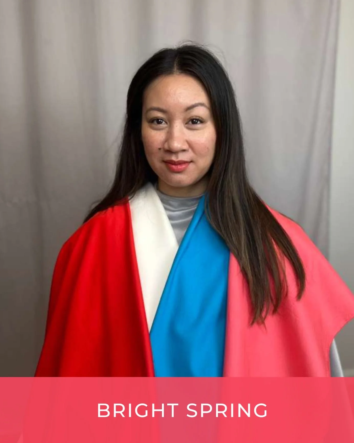 Contrary to its name, the Bright Spring palette feels like summer! Its colors are bright, fresh, and tropical! This beautiful client chose these patriotic colors for her photo (unintentionally!) It&rsquo;s the perfect vibe for Memorial Day weekend, t