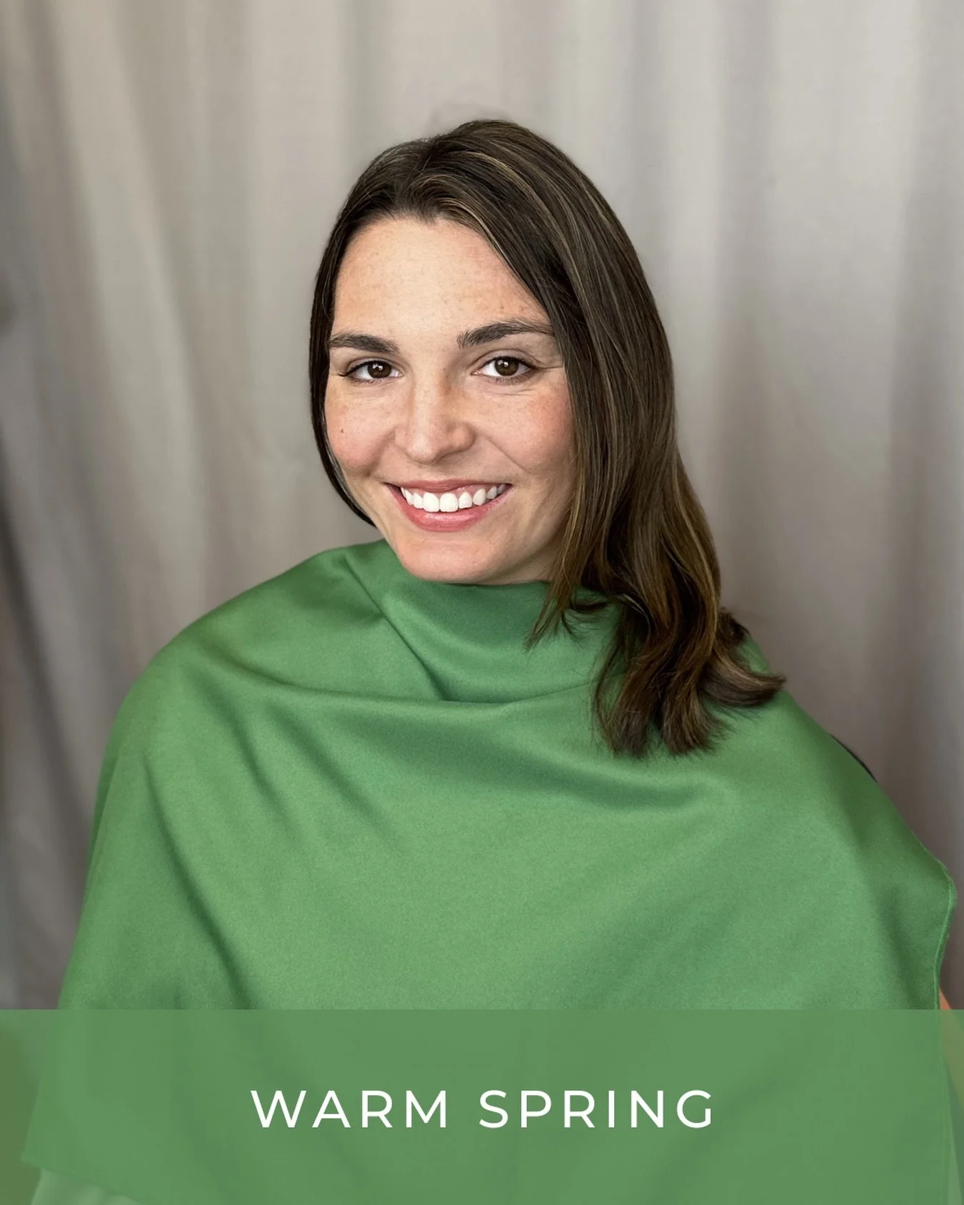 This Warm Spring beauty came in with a golden glow and it was not long before we discovered her Warm Spring colors! Warm, sunny, and saturated, the Warm Spring colors are rich and sultry. Like this Warm Spring Leaf green - it&rsquo;s light and bright