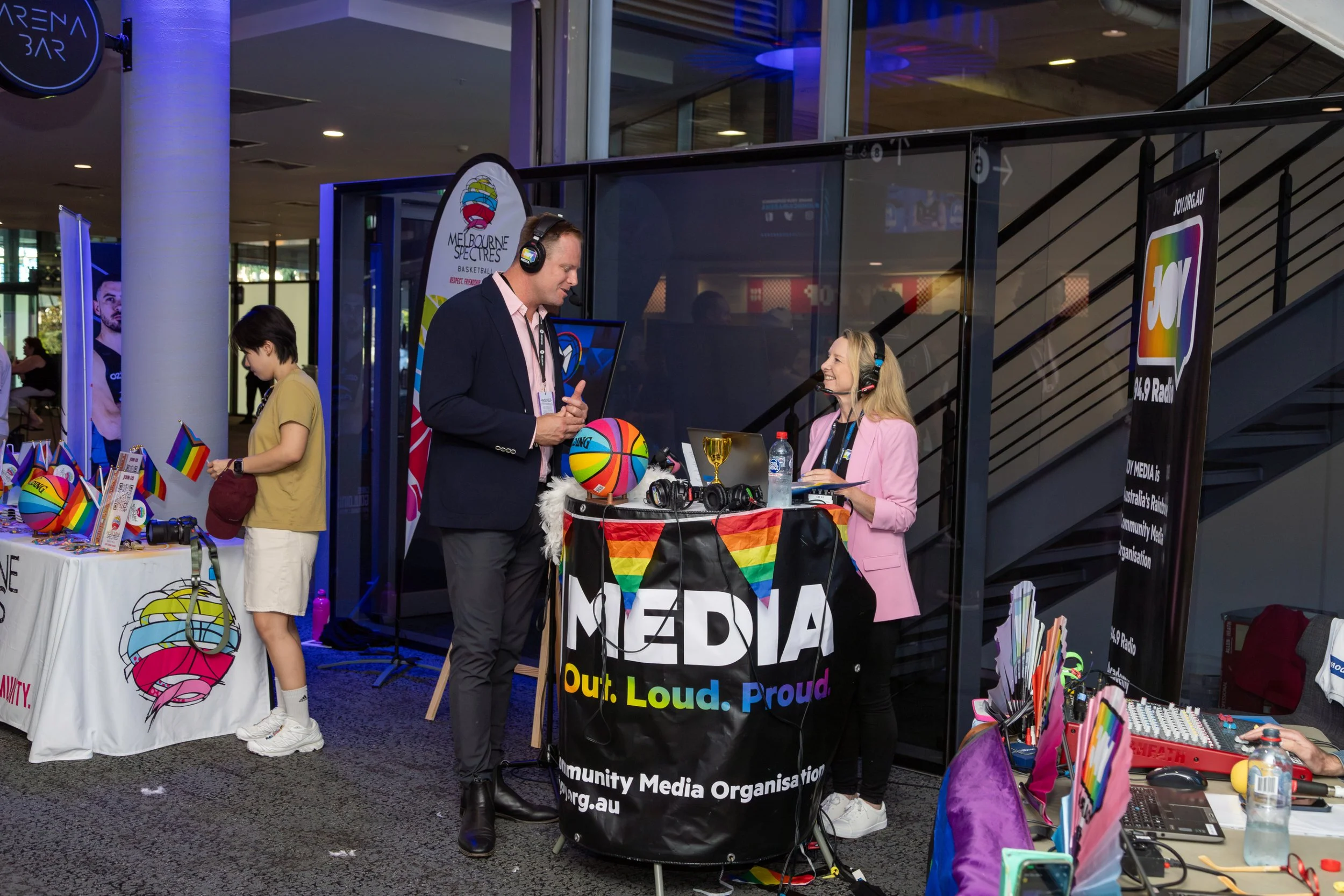 JOY 94.9 radio live at Melbourne United Pride Game 2025