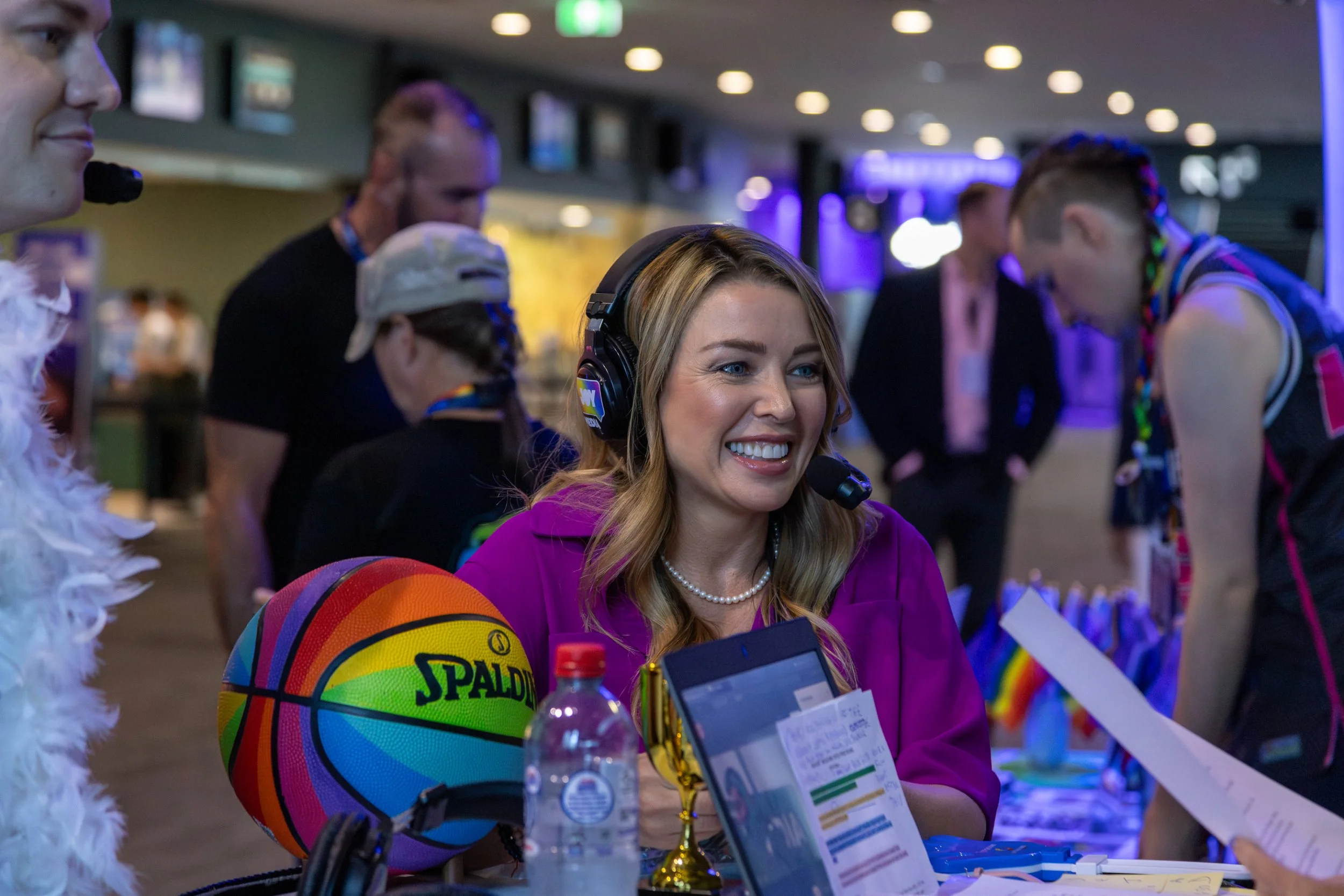 Dannii Minogue Interview with JOY 94.9 radio live at Melbourne United Pride Game 2025