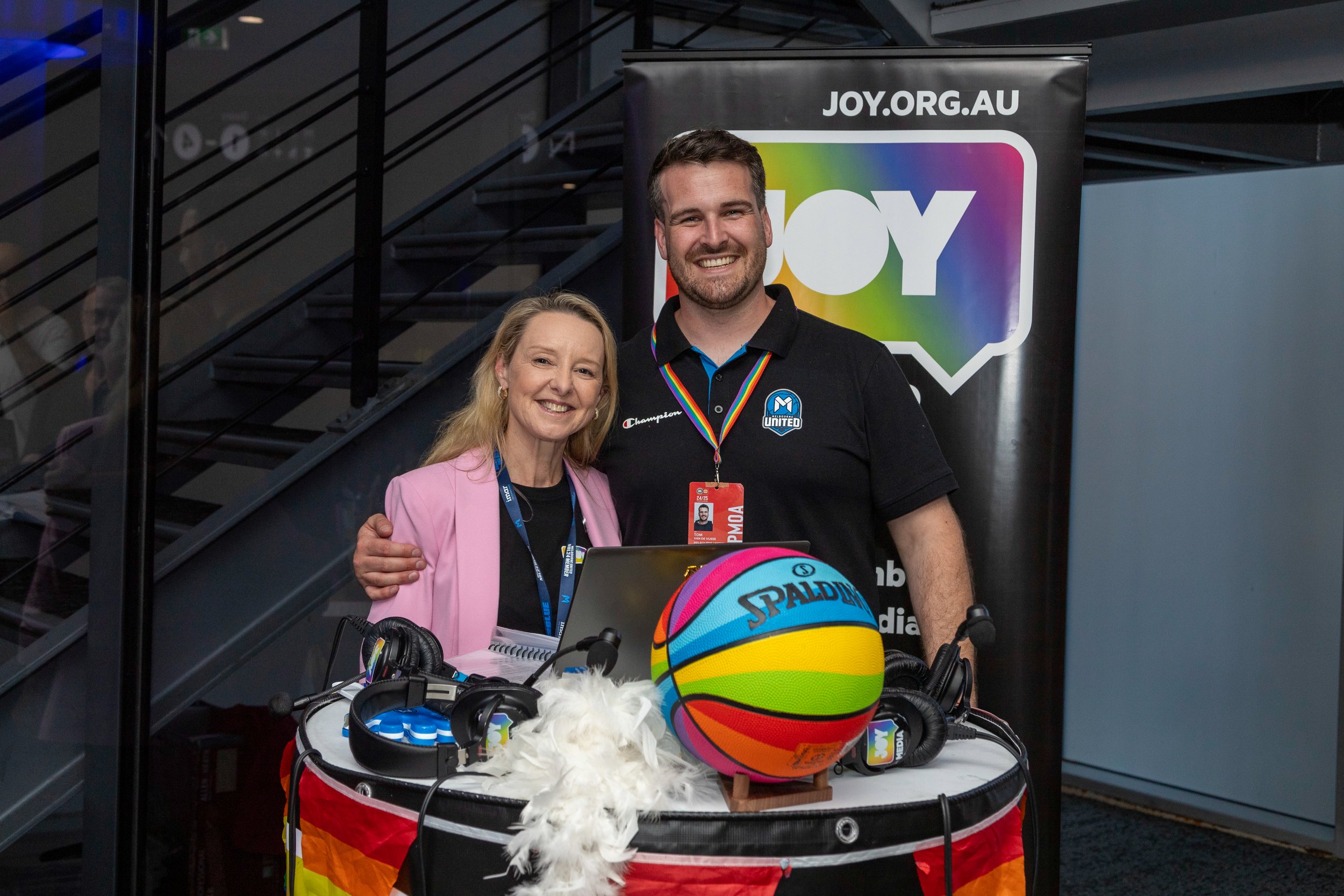 JOY 94.9 radio live at Melbourne United Pride Game 2025