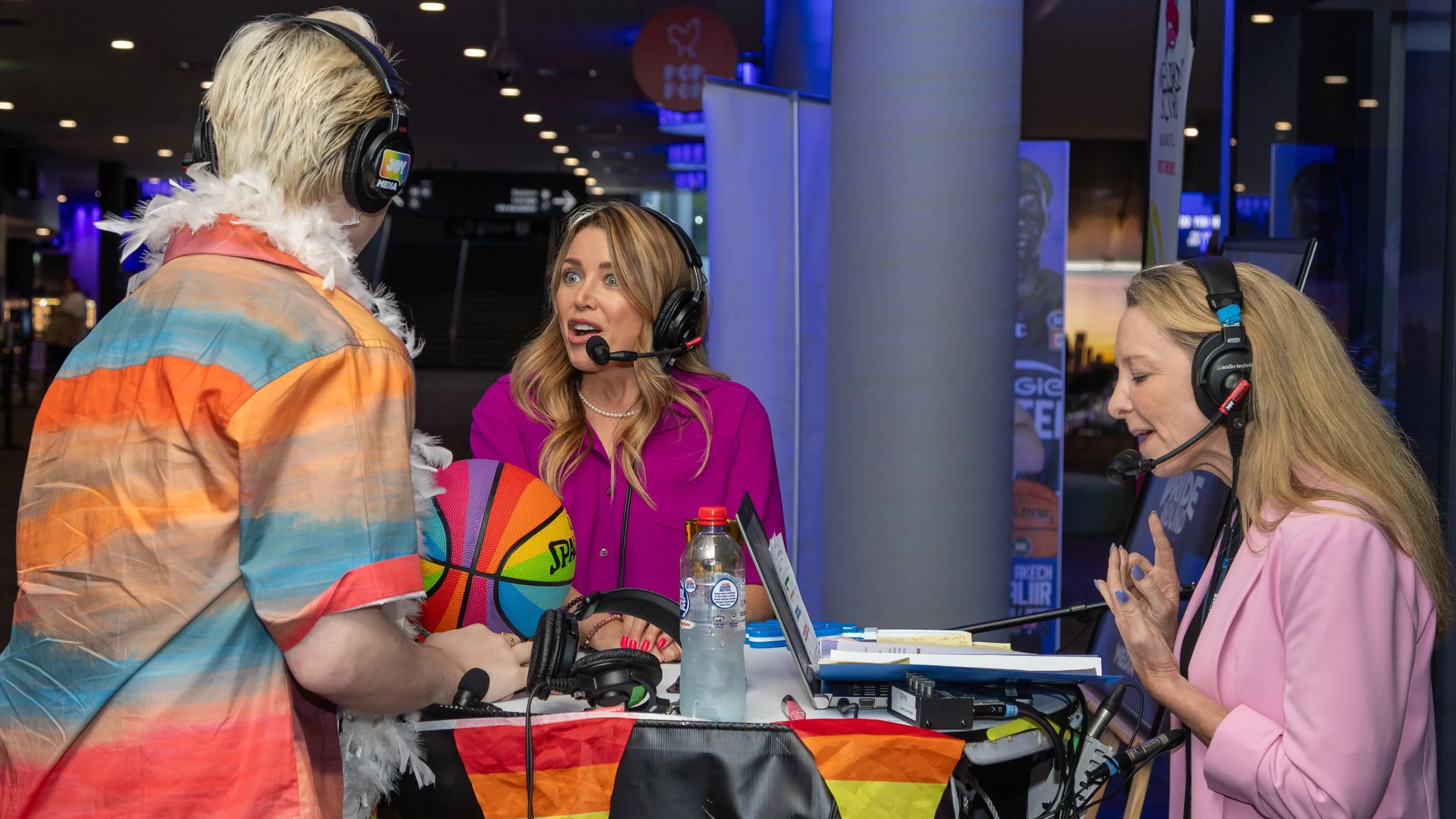 Dannii Minogue Interview with JOY 94.9 radio live at Melbourne United Pride Game 2025