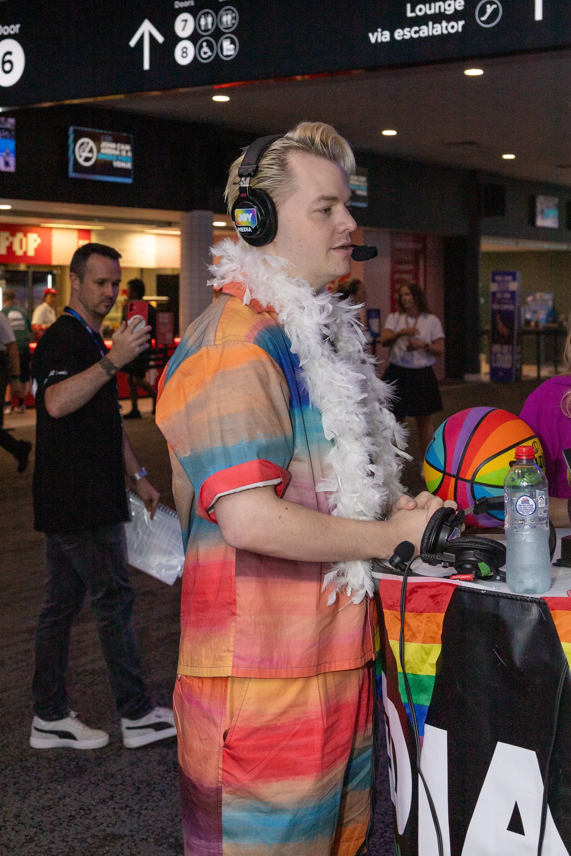 Joel Creasey  Interview with JOY 94.9 radio live at Melbourne United Pride Game 2025