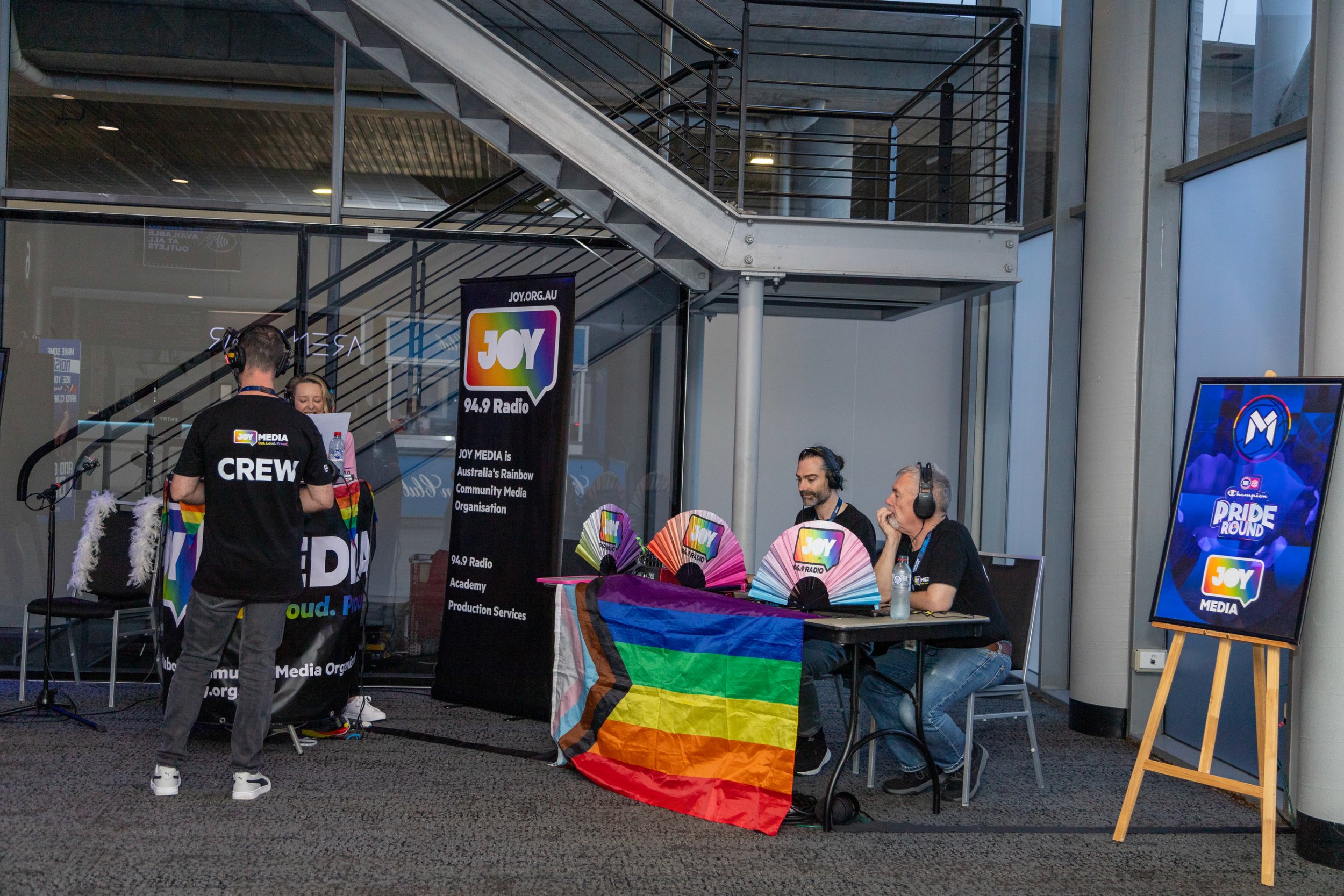 JOY 94.9 radio live at Melbourne United Pride Game 2025