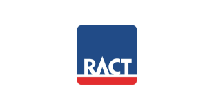 RACT logo on a blue background with red and white accent