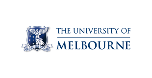 University of Melbourne logo featuring a shield with a lion and a book