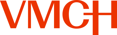 The word 'VMCH' in large red text on a black background.