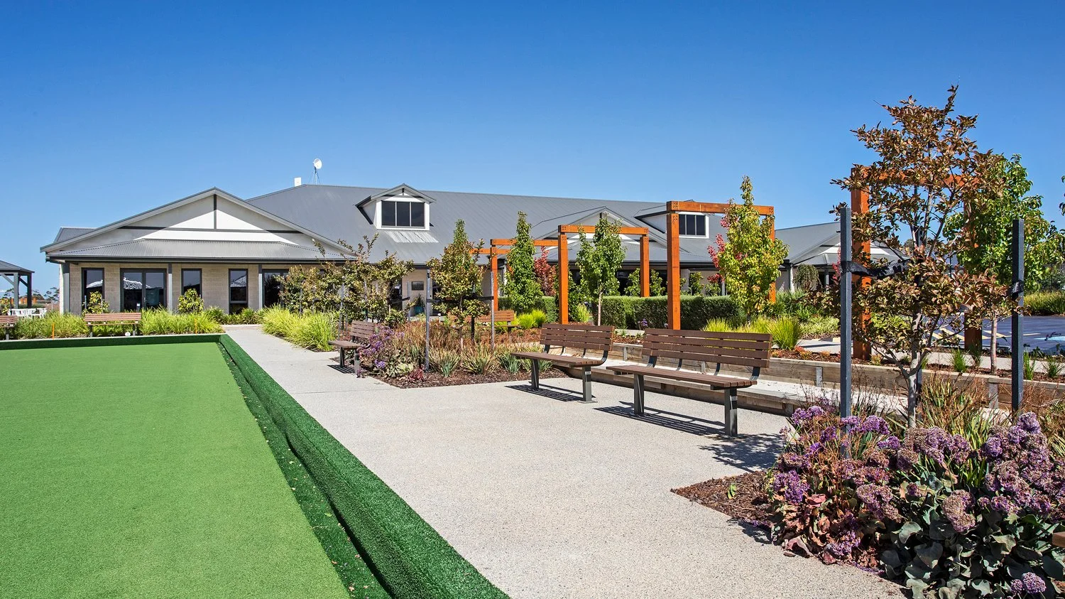 Clubhouse and bowling green