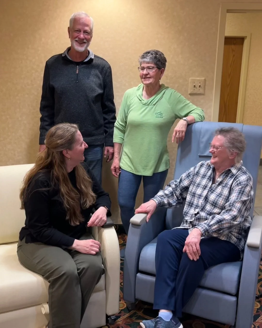 Fun times today testing furniture options! Trying things out in person and seeing how the spaces come together was exciting. We&rsquo;re getting closer every day!