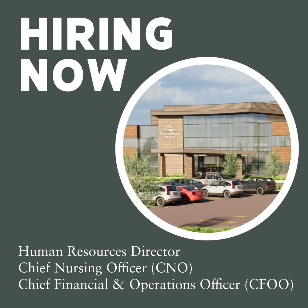 As the construction of Riverton&rsquo;s new hospital progresses, RiverPeak Health is beginning to build its founding leadership team. We are excited to announce that applications are now open for three key positions: Chief Financial &amp; Operations 
