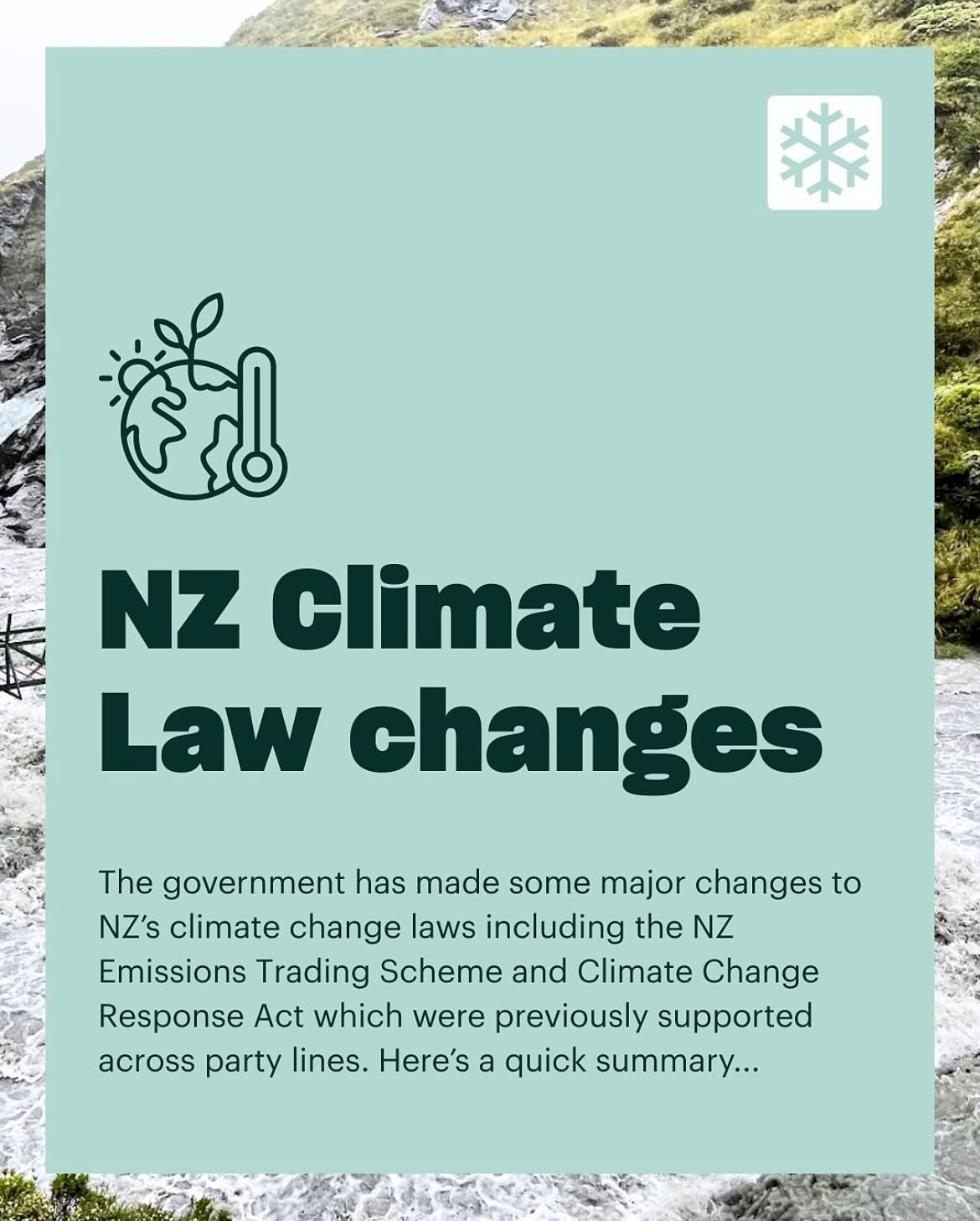 Our friends over at @protectourwintersnz have created a summary of the climate legislation gutting happening at an alarming pace in Aotearoa. To get the facts and write to your local MP, follow the link in their bio.