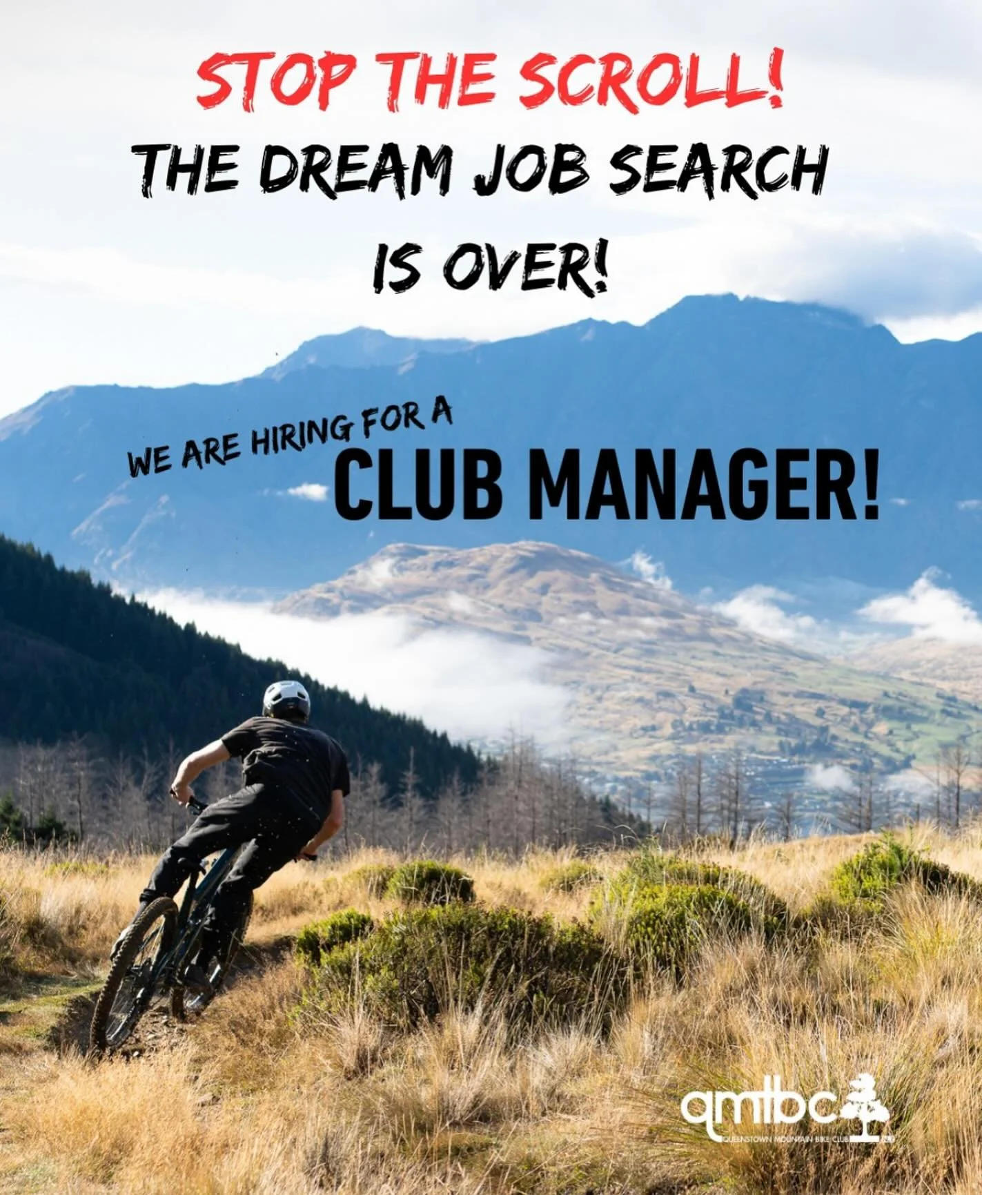 DREAM JOB ALERT 🚨  repost ♻️
Become the Club Manager of Queenstown Mountain Bike Club! 🏔️🚵&zwj;♂️💼

Love mountain biking? Got leadership skills? Want to make a real impact in the riding community?

This one&rsquo;s for you. 💥

We&rsquo;re lookin