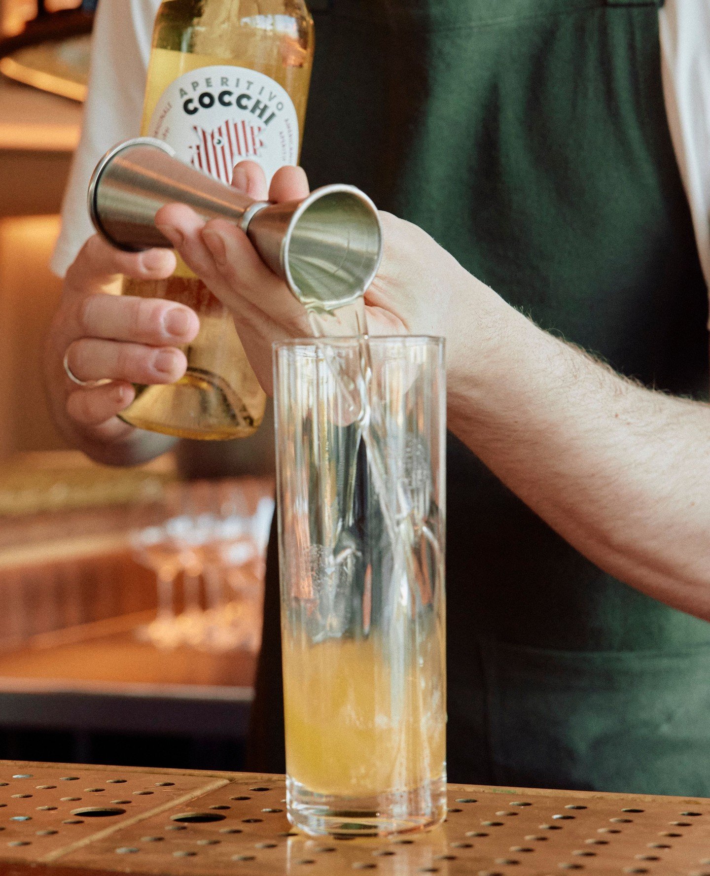 Our Mango Radler has a tropical twist: we stir down Cocchi Americano Bianco with mango and top with Japanese Lager. It's the ultimate quencher for these long days.