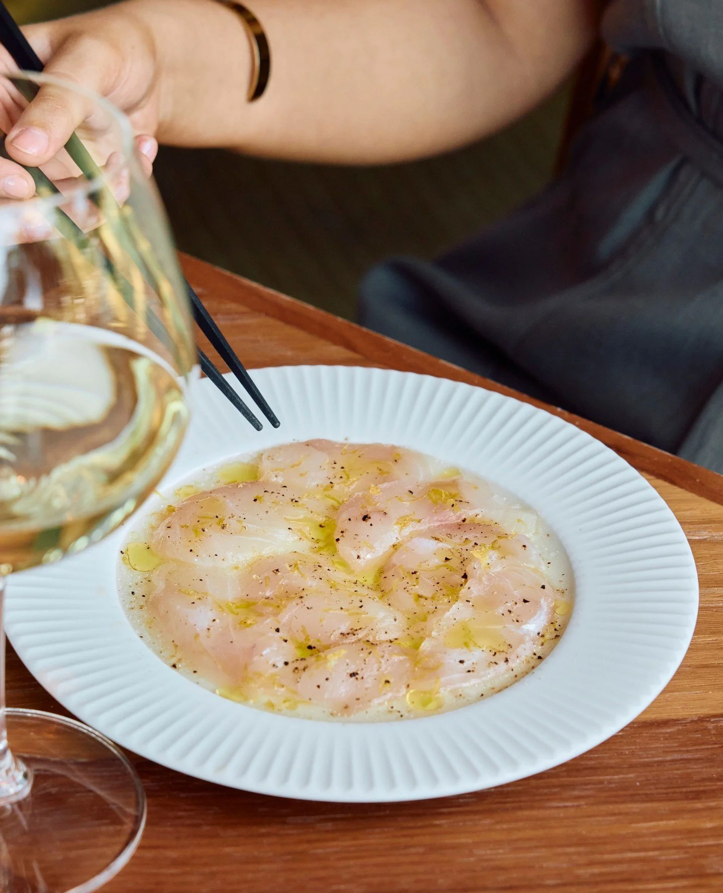 Join us on the terrace this afternoon for a serve of line caught snapper, white soy &amp; ginger dressing.