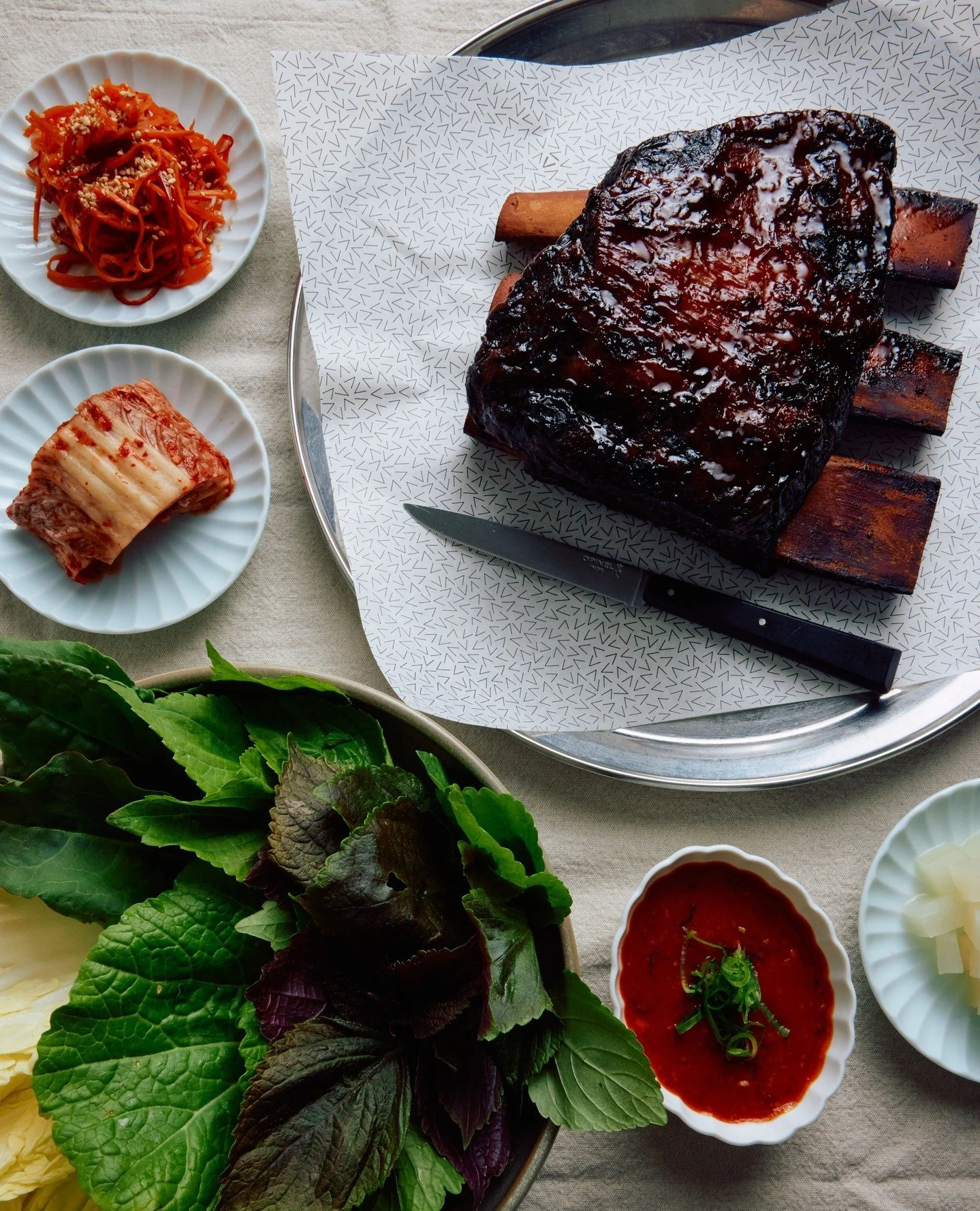 Every Sunday throughout May, join us for bo ss&auml;m &mdash; a generous Korean feast of beef short rib, rice, housemade ferments &amp; preserves, and soft herbs, all designed for the shared table.⁠
⁠
Alongside, we're drinking ice-cold Asahi on tap o