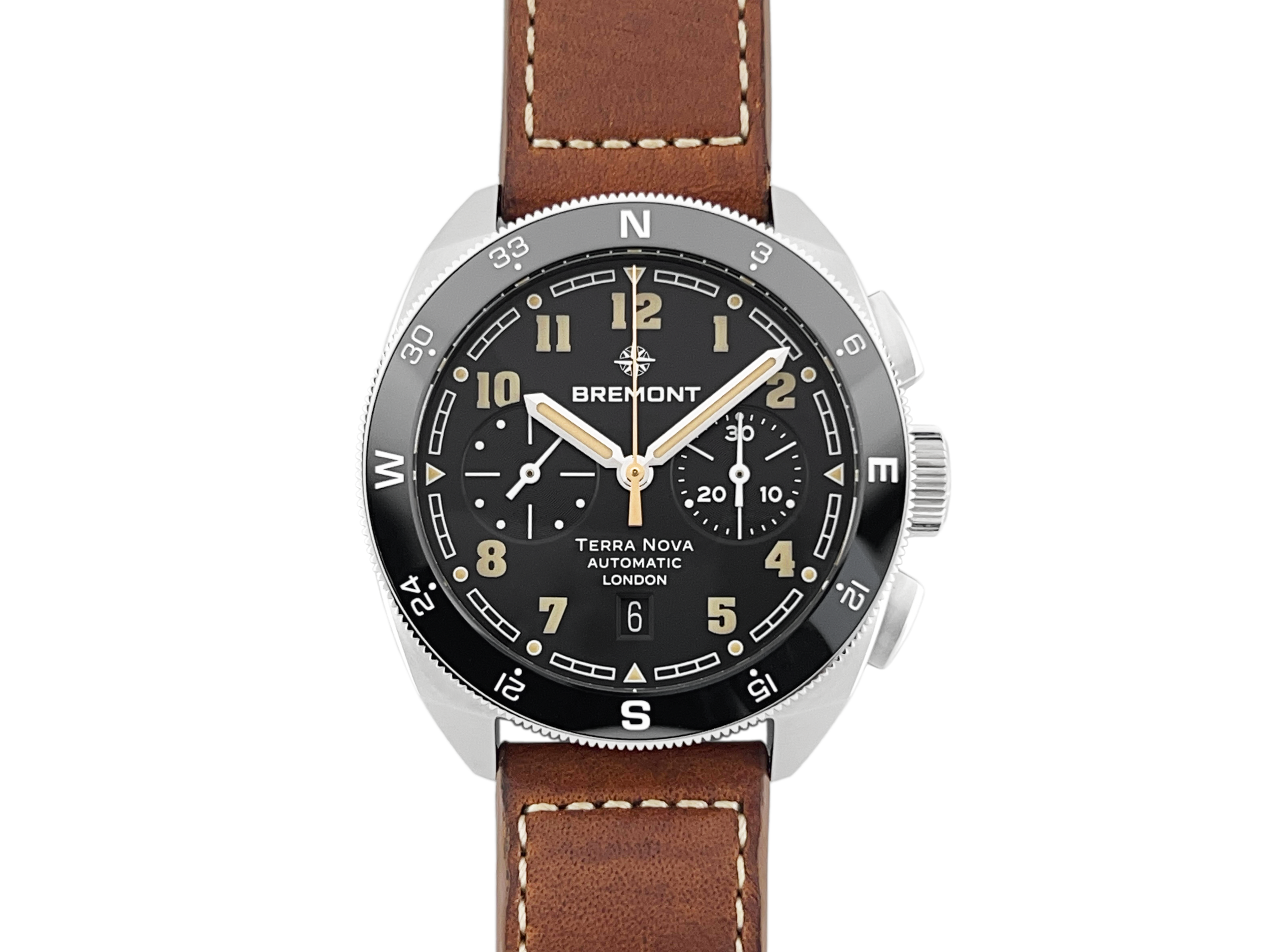 Bremont Terra Nova 42.5 Chronograph ref. TN42-CHR-SS-BK-L-S, complete set