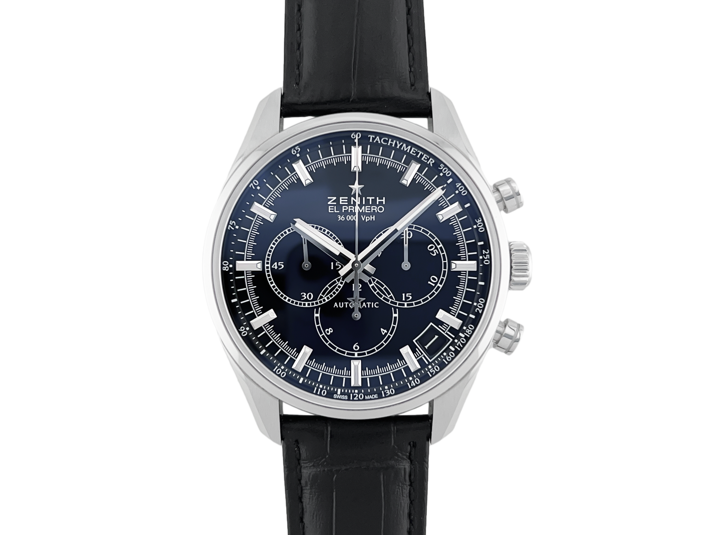 Zenith El Primero 36'000 VpH ref. 03.2080.400/21.C496, original box and books