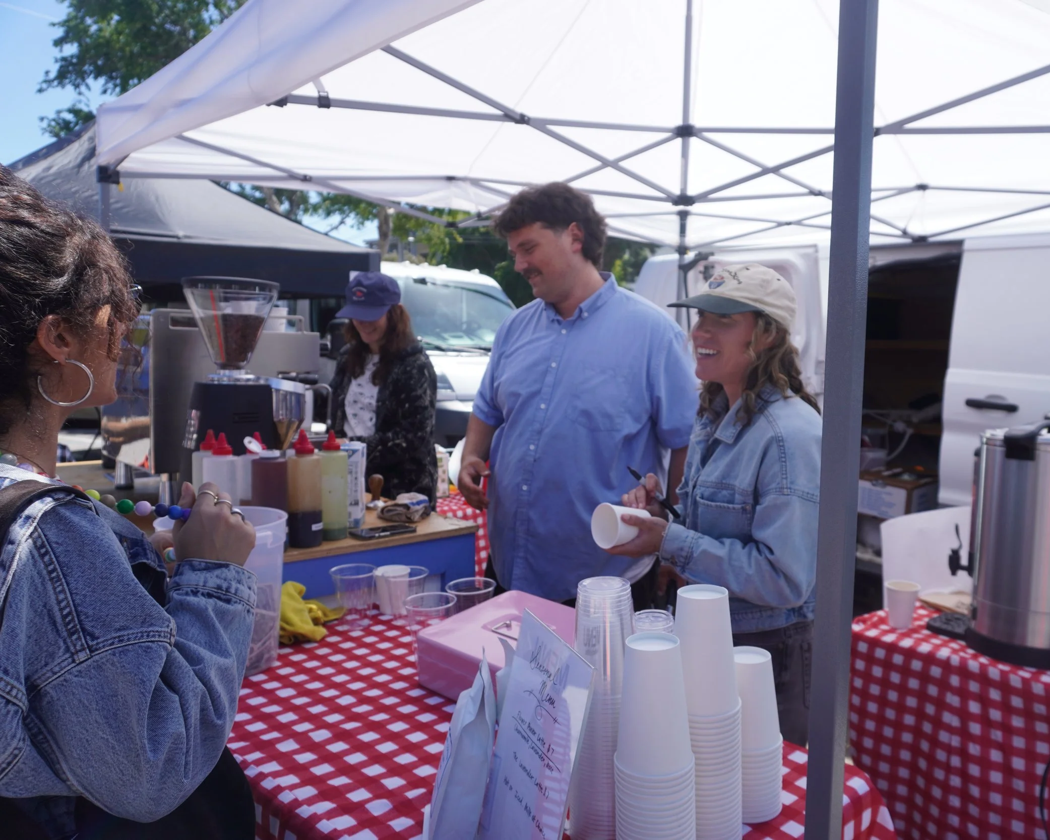 Baristas working at the farmers market