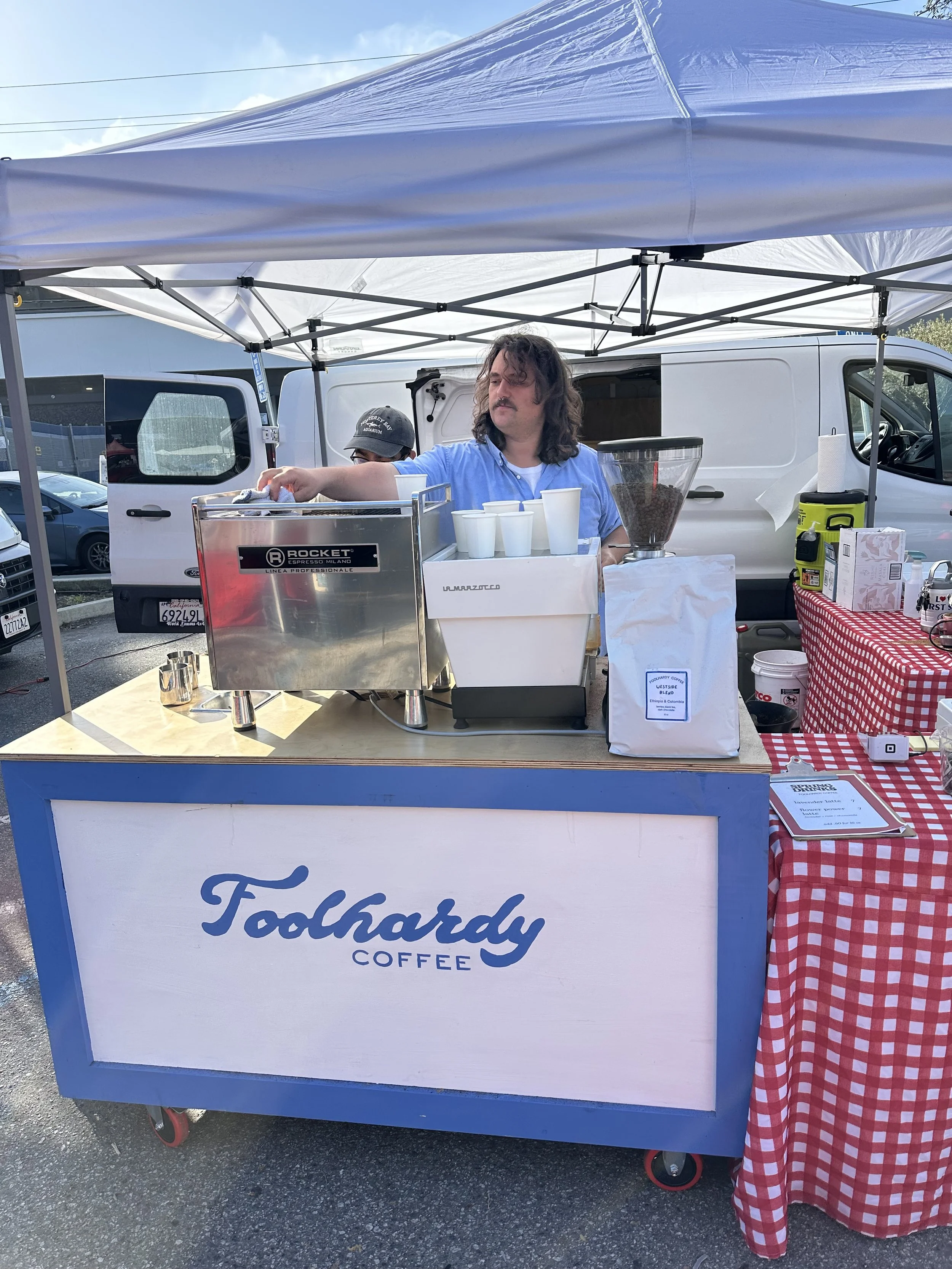 outside at the santa cruz farmers market