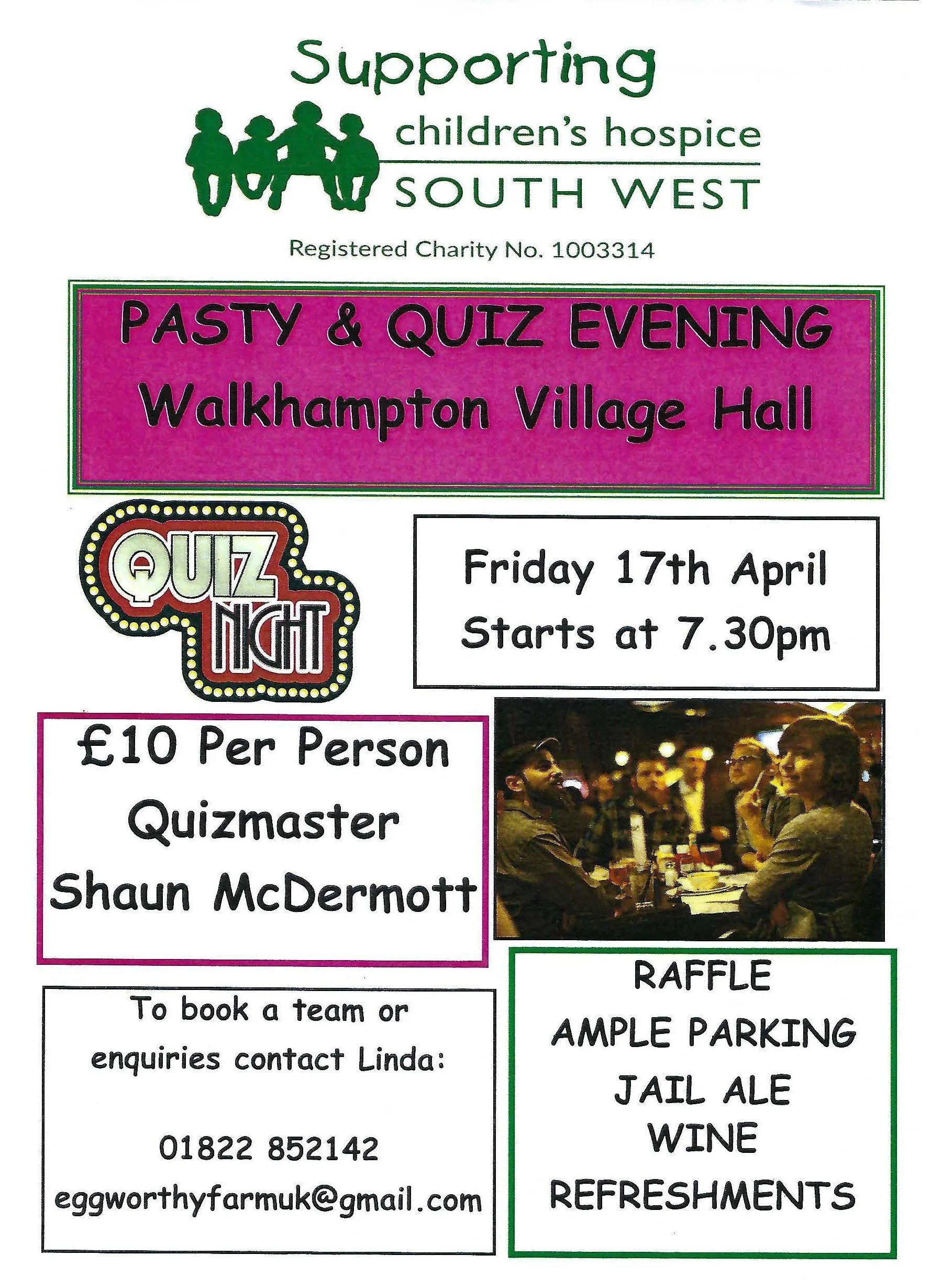 A fun Quiz with Shaun to raise funds for CHSW